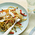 linguine-saffron-roasted-redpeppers
