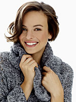 smiling-gray-sweater