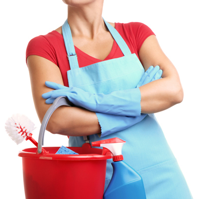 Woman cleaning supplies 400x400