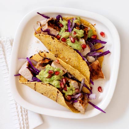 Chicken Pomegranate Guac Tacos Recipe