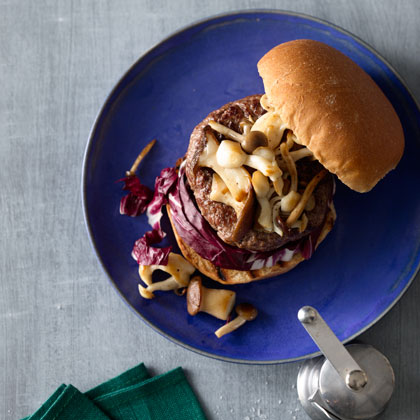 Burger With Mushrooms and Radicchio Recipe