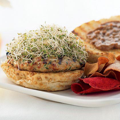 Chicken Burgers with Peanut Sauce Recipe
