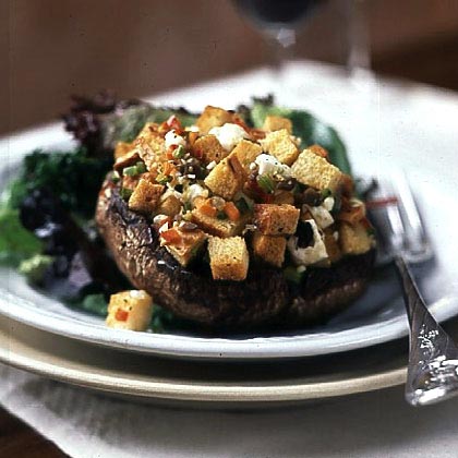 Portobello Mushrooms with Mediterranean Stuffing Recipe