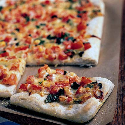 Roasted Garlic, Tomato, and Basil Squares Recipe