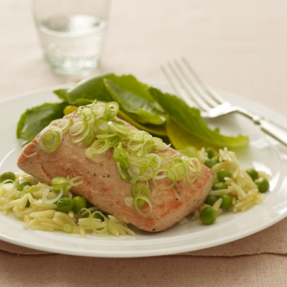 salmon-orzo-broiled Recipe
