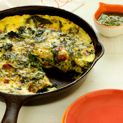 Frittata with Ricotta and Mixed Greens Recipe