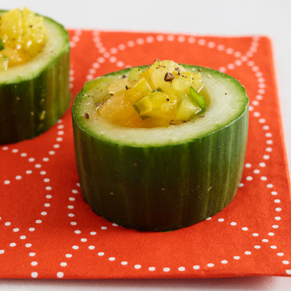 Yellow Tomato Gazpacho in Cucumber Cups Recipe