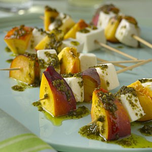 cheese-fruit skewers