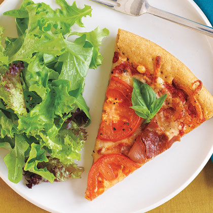 Pizza with Prosciutto, Tomatoes, and Parmesan Cheese Recipe