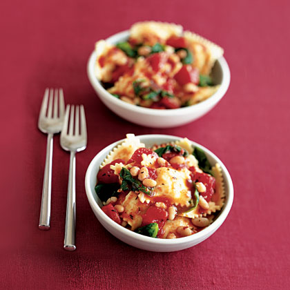 Ravioli With Tomatoes, White Beans, and Escarole Recipe ...