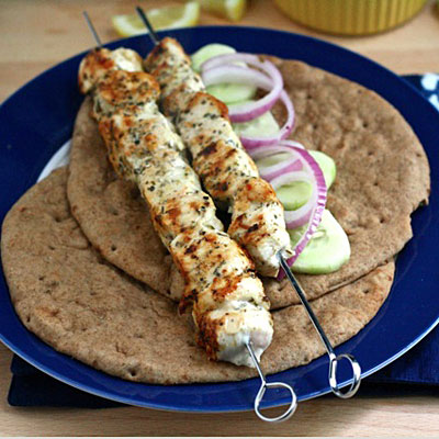 chicken souvlaki caitlyn 400x400 Recipe Makeover: Chicken Souvlaki