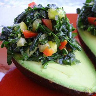 Favorite Pins of the Week: Tasty Kale Recipes kale stuffed avocado 400x400 Favorite Pins of the Week: Tasty Kale Recipes