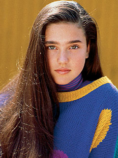 Jennifer Connelly, Transformation, 1989, teen model, beauty, makeup, hair