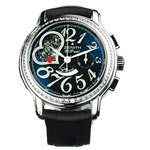 Satin with diamonds and stainless-steel case, Zenith.