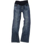 Dark denim jeans with elastic waist, Motherhood Maternity.