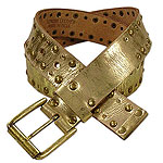 Metallic leather belt, Buckle, Buckle.