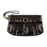 Black vinyl clutch, Fred Flare.