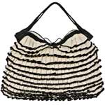 Linen and raffia handbag, Anthropologie.