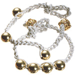 Braided-leather bracelets with 14kt-gold-filled beads, Stacey G. Jewelry.