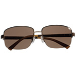 Metal-frame sunglasses with leather, Optical Sunwear by BCBG Max Azria.