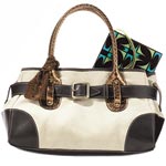 Canvas bag with leather and metal, Worthington.