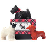 Triple-milled pug, Scottie and dachshund soaps (also in poodle and Westie), Gianna Rose Atelier.
