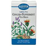 Ginger-peppermint tea, Alvita.