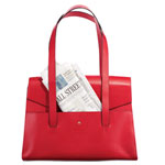 Leather bag with nickel hardware, Lodis.