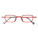 Glasses with metal frames, Theo.