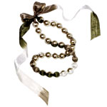 Glass-pearl necklace with organza ribbon, A.V. Max.