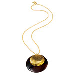 18kt-gold-plated scallop pendant, Kipepeo.