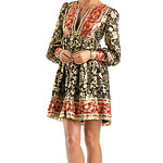 Metallic silk dress, Anna Sui.