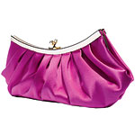 Pleated satin pochette bag, BCBG Max Azria.