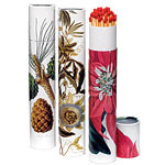 12" wood fireplace matches in botanical-print boxes, Homart.