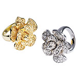 Metal-and-glass sparkle rings, Aldo.
