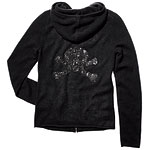 Choose from four crystal motifs on hoodie, Aqua.