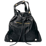 Italian lamb-leather Parina bag (17" x 15" x 3K") is oversize but not heavy (also in espresso), Gussto.