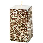 6" henna pillar candle, Potluck Studios.