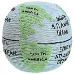 12" hand-crocheted cotton globe, I Golfini Della Nonna.