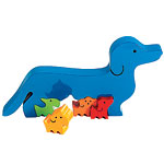 Hand-painted wood dachshund puzzle, Zebra Hall.