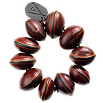 Ebony seeds and leather bracelet, Ethos.