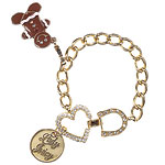 Gold-plated bracelet and charm, Juicy Couture.