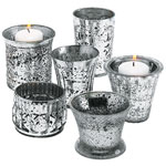 Antiqued mercury-glass votives, Roost.