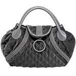 Ultrasuede-and-PVC satchel, JC Penney.