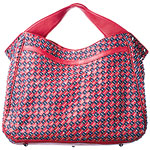Denim and leather bag, Elisa Atheniense.