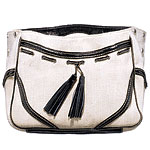 Canvas and patent leather bag, Elisa Atheniense.