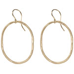 Hammered gold-plated hoop earrings, Laura J. Designs.