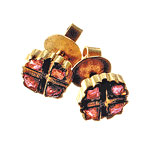 18kt-gold earrings with tourmaline flowers, Waris Ahluwalia.