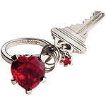 Ruby red glass gem key ring, Baby Cie.