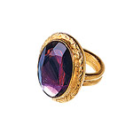 Gold-plated ring with glass amethyst, Allison Daniel Designs.